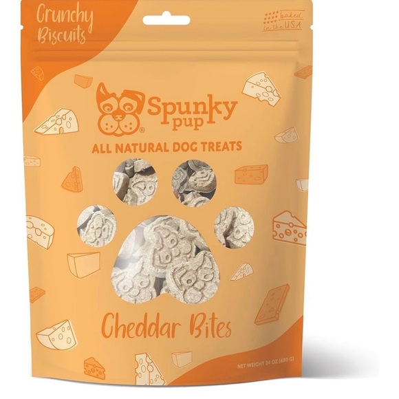 Spunky Pup All Natural Dog Treats Cheddar Bites - Picture 1 of 4